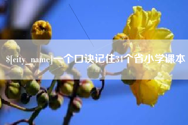 孟州一个口诀记住34个省小学课本