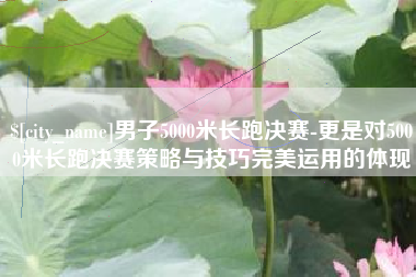 孟州男子5000米长跑决赛-更是对5000米长跑决赛策略与技巧完美运用的体现