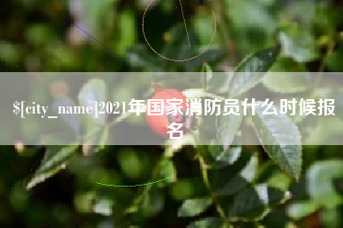 孟州2021年国家消防员什么时候报名