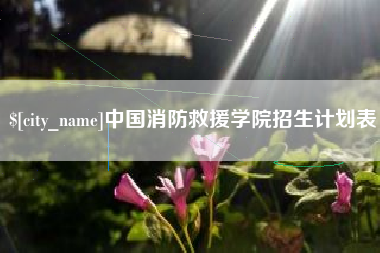 孟州中国消防救援学院招生计划表