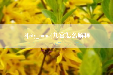 孟州九宫怎么解释
